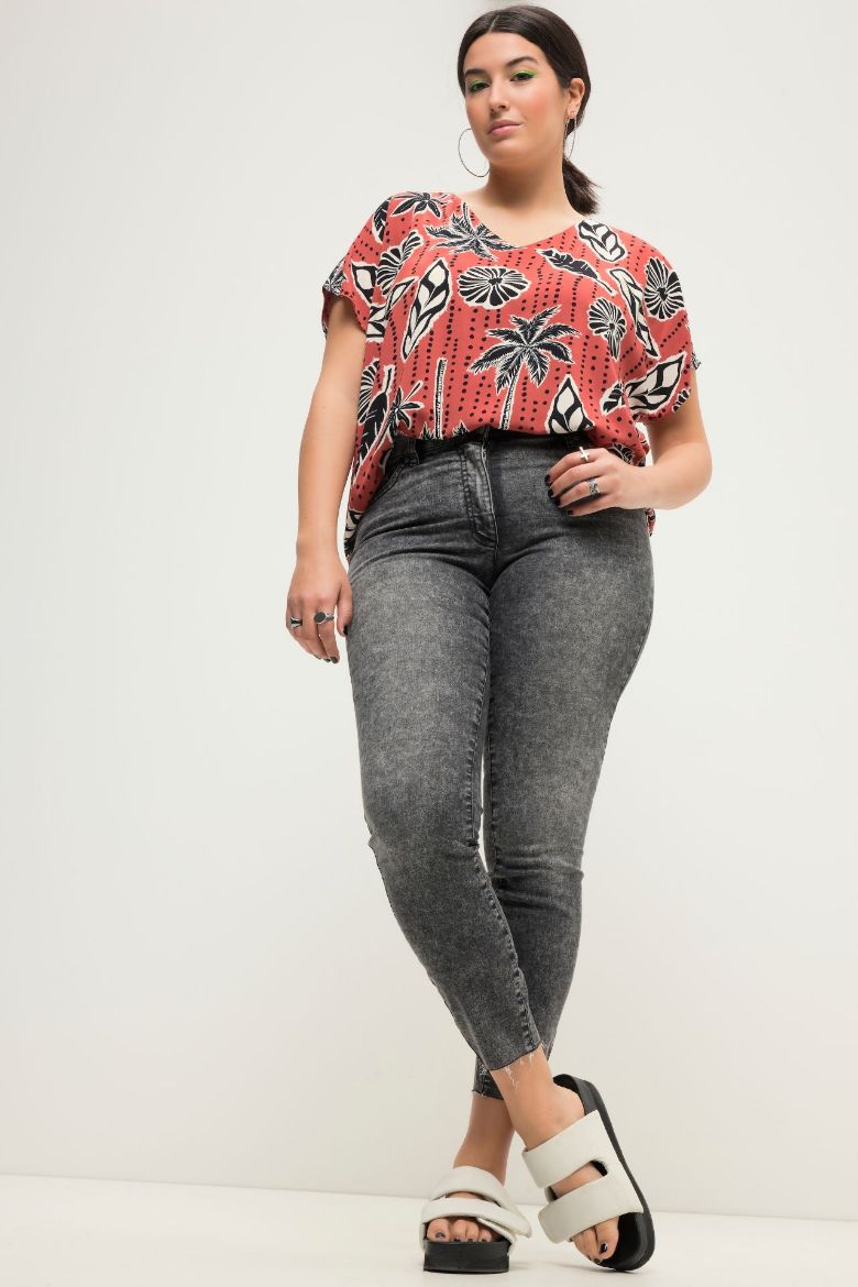 Plus size veliki brojevi Traperice rezanih nogavica uski model za punije