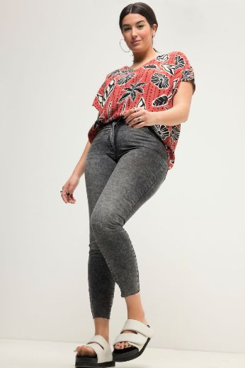 Plus size veliki brojevi Traperice rezanih nogavica uski model za punije