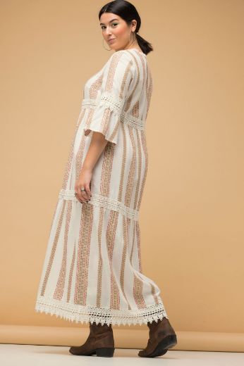 Plus size veliki brojevi Haljina Maxi 3/4 rukavi na volane za punije