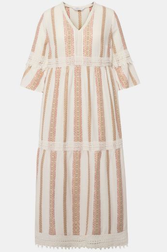 Plus size veliki brojevi Haljina Maxi 3/4 rukavi na volane za punije