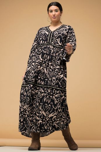 Plus size veliki brojevi Haljina 3/4 rukavi, V-izrez za punije