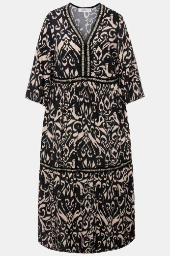 Plus size veliki brojevi Haljina 3/4 rukavi, V-izrez za punije