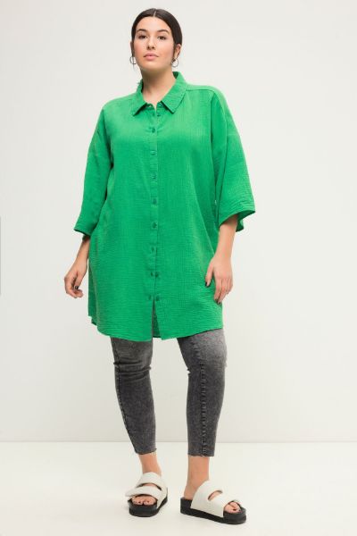 Veliki brojevi Bluza šireg kroja s 3/4 rukavima moda za punije