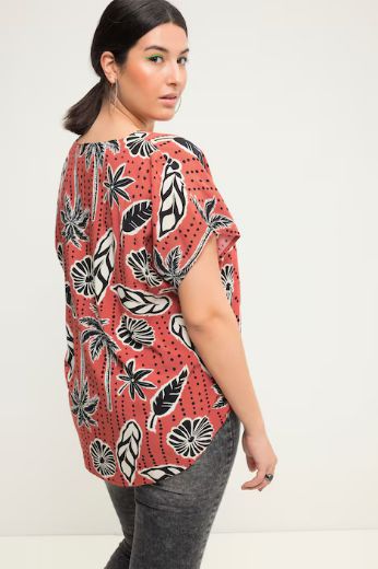 Plus size veliki brojevi Bluza s uzorkom palme za punije
