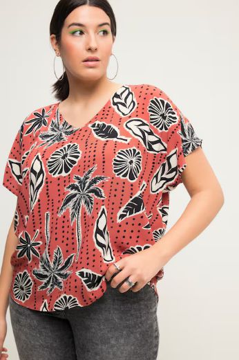 Plus size veliki brojevi Bluza s uzorkom palme za punije
