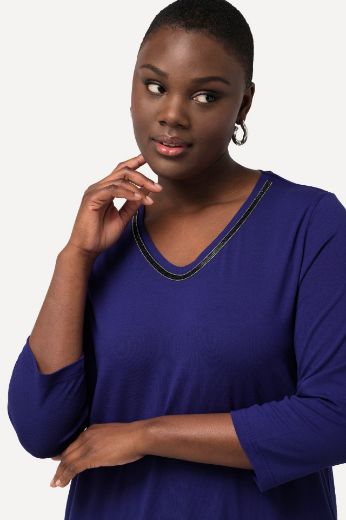 Plus size veliki brojevi Majica s dekorativnim ovratnikom za punije