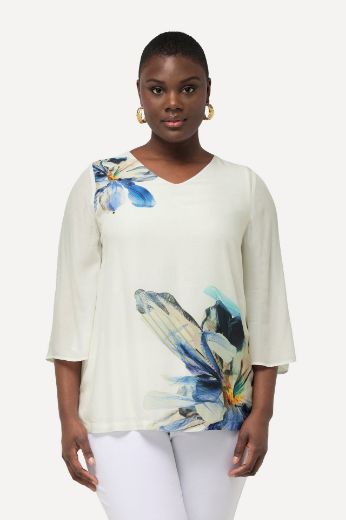 Plus size veliki brojevi Bluza s 3/4 rukavima cvijetnog uzorka za punije