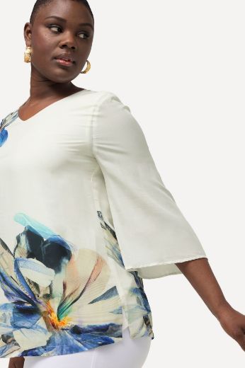 Plus size veliki brojevi Bluza s 3/4 rukavima cvijetnog uzorka za punije
