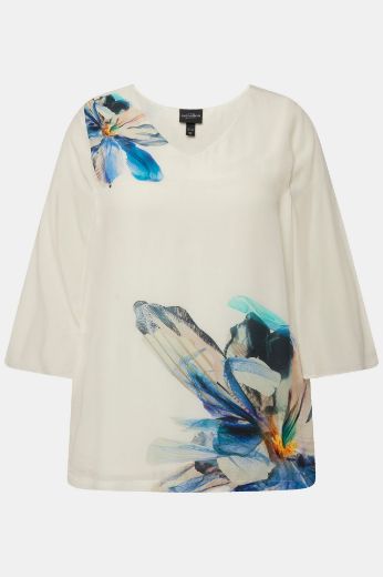 Plus size veliki brojevi Bluza s 3/4 rukavima cvijetnog uzorka za punije