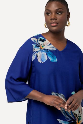 Plus size veliki brojevi Bluza s 3/4 rukavima cvijetnog uzorka za punije