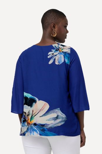Plus size veliki brojevi Bluza s 3/4 rukavima cvijetnog uzorka za punije