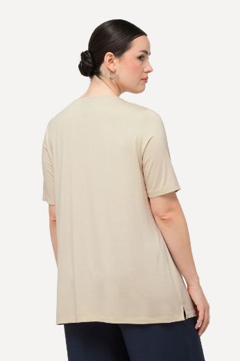 Plus size veliki brojevi Majica kratkih rukava i ukrasnim ovratnikom za punije