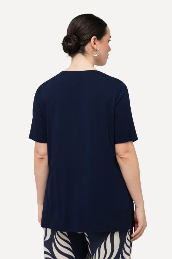 Plus size veliki brojevi Majica kratkih rukava i ukrasnim ovratnikom za punije