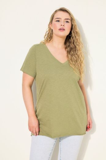 Plus size veliki brojevi Majica V ovratnika za punije