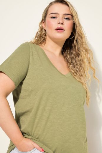 Plus size veliki brojevi Majica V ovratnika za punije