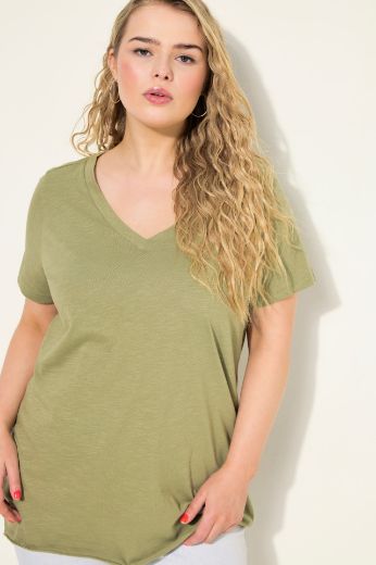 Plus size veliki brojevi Majica V ovratnika za punije
