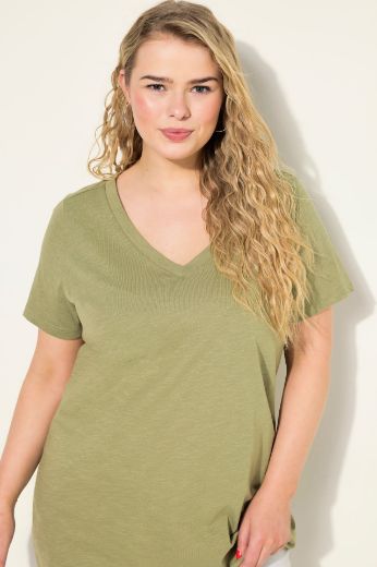 Plus size veliki brojevi Majica V ovratnika za punije