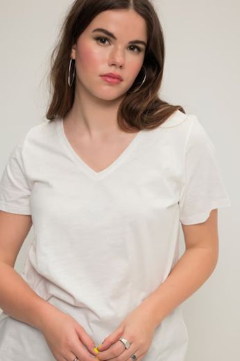 Plus size veliki brojevi Majica V ovratnika za punije