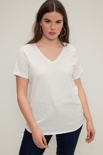 Plus size veliki brojevi Majica V ovratnika za punije