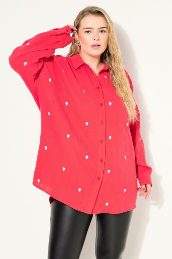 Plus size veliki brojevi Košulja šireg kroja s motivom srca za punije