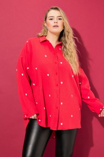 Plus size veliki brojevi Košulja šireg kroja s motivom srca za punije