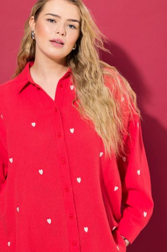 Plus size veliki brojevi Košulja šireg kroja s motivom srca za punije