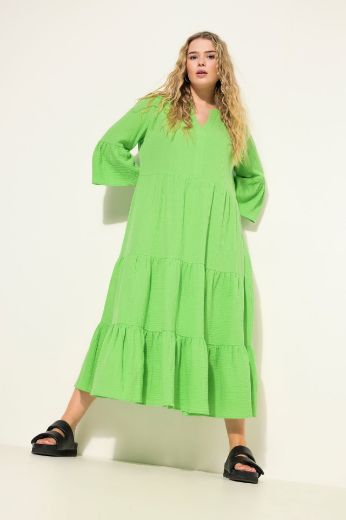 Plus size veliki brojevi Haljina 3/4 rukavi A kroja duži model za punije