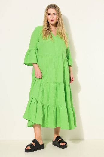 Plus size veliki brojevi Haljina 3/4 rukavi A kroja duži model za punije