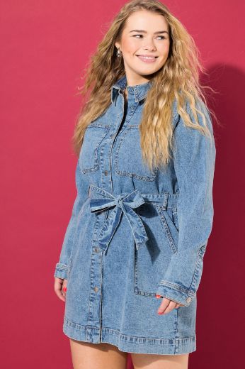 Plus size veliki brojevi Haljina od trapera kraći model za punije