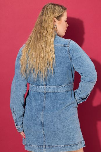 Plus size veliki brojevi Haljina od trapera kraći model za punije