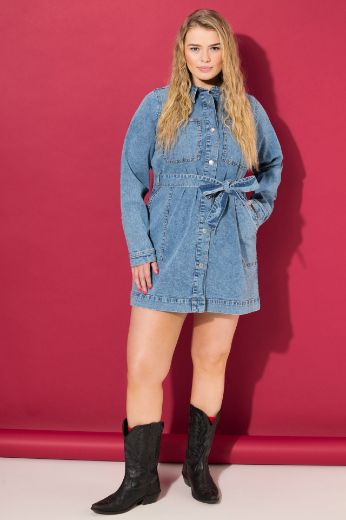 Plus size veliki brojevi Haljina od trapera kraći model za punije