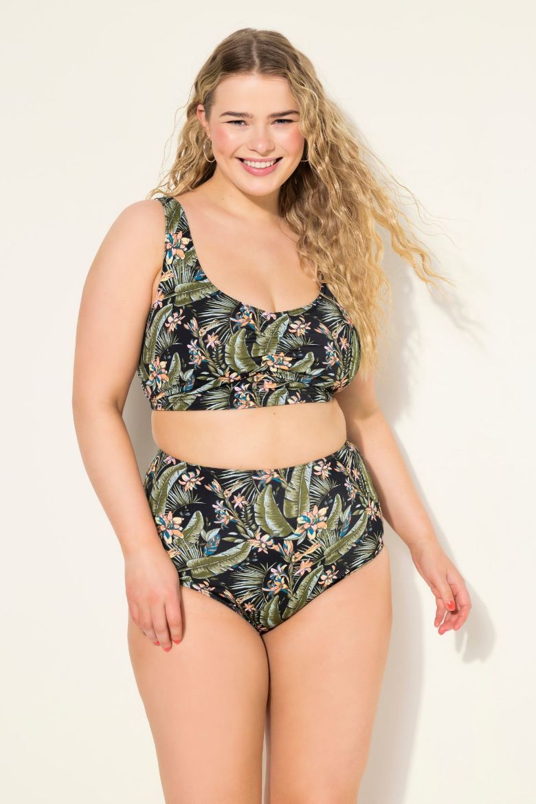 Plus size veliki brojevi Kupaći kostim donji dio s tropskim printom za punije