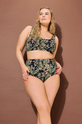 Plus size veliki brojevi Kupaći kostim donji dio s tropskim printom za punije