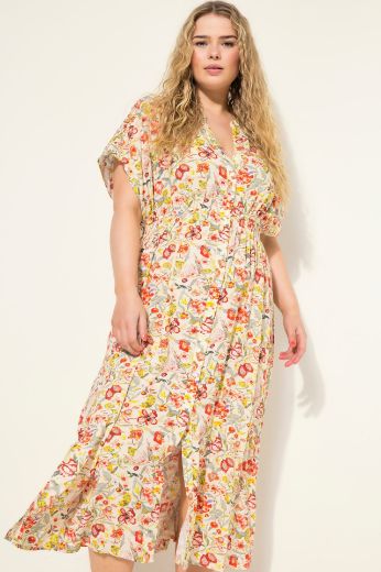 Plus size veliki brojevi Haljina Midi A kroja za punije