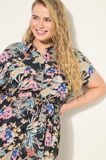 Plus size veliki brojevi Haljina kratkih rukava A kroja za punije