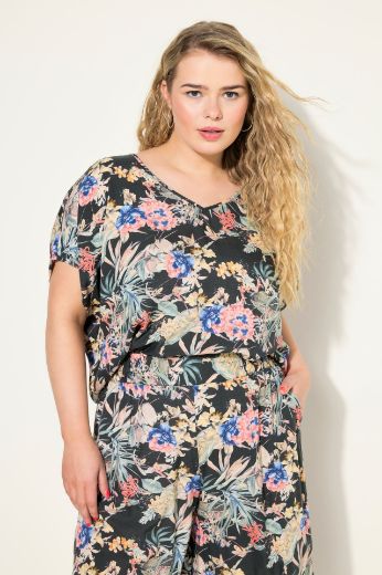 Plus size veliki brojevi Bluza kratkih rukava širi kroj za punije