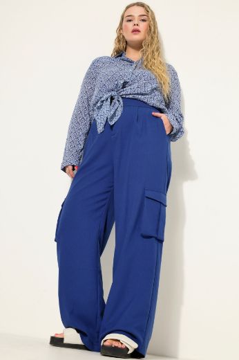 Plus size veliki brojevi Hlače visokog struka širokih nogavica za punije