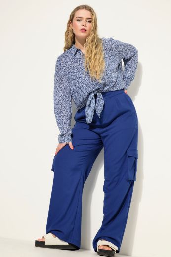 Plus size veliki brojevi Hlače visokog struka širokih nogavica za punije