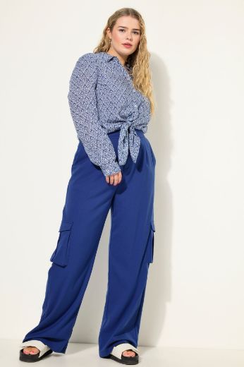 Plus size veliki brojevi Hlače visokog struka širokih nogavica za punije