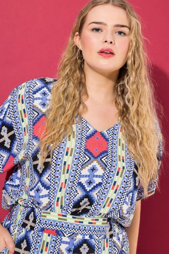 Plus size veliki brojevi Bluza V izreza širi model za punije