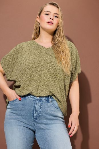 Plus size veliki brojevi Bluza kratkih rukava širi kroj za punije