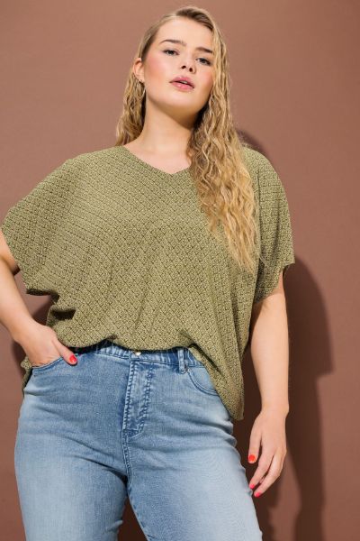 Veliki brojevi Bluza kratkih rukava širi kroj moda za punije