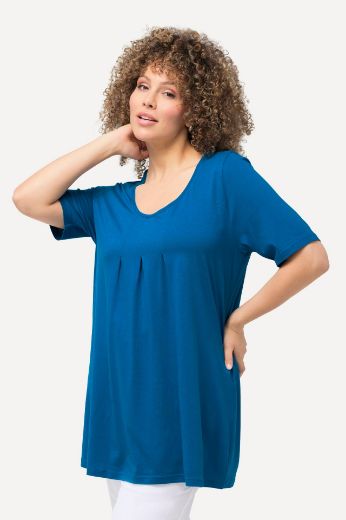 Plus size veliki brojevi Majica s naborima duži model za punije