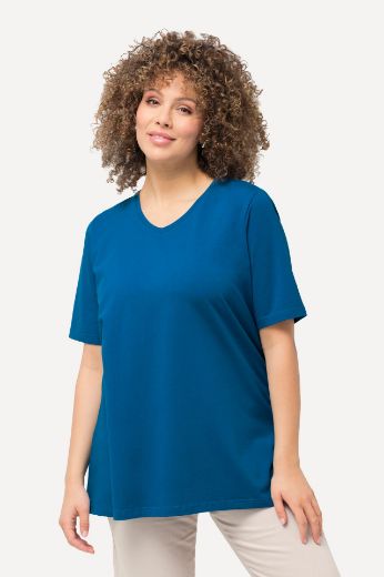Plus size veliki brojevi Majica V izreza A kroja kratkih rukava za punije