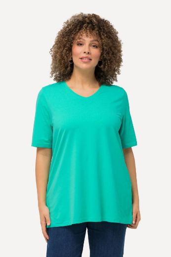 Plus size veliki brojevi Majica V izreza A kroja kratkih rukava za punije