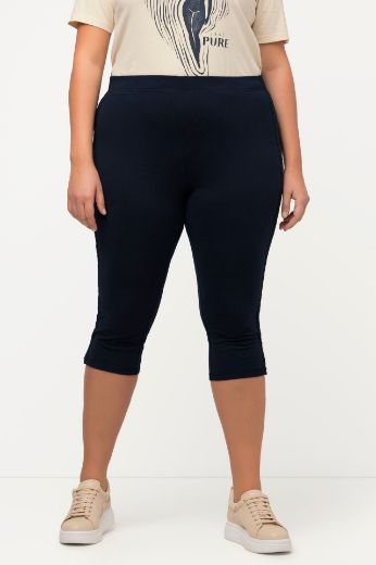 Plus size veliki brojevi Hlače Capry s ukrasnom čipkom za punije