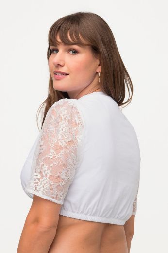 Plus size veliki brojevi Bluza kratkih rukava s dodatkom čipke za punije