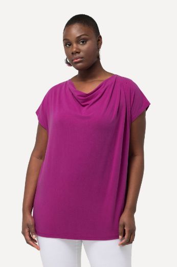 Plus size veliki brojevi Majica kratkih rukava s nabranim izrezom za punije