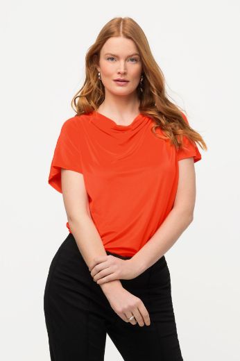 Plus size veliki brojevi Majica kratkih rukava s nabranim izrezom za punije