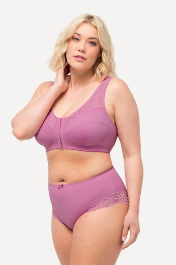 Plus size veliki brojevi Gaćice srednje visokog kroja s dodatkom ukrasne čipke za punije
